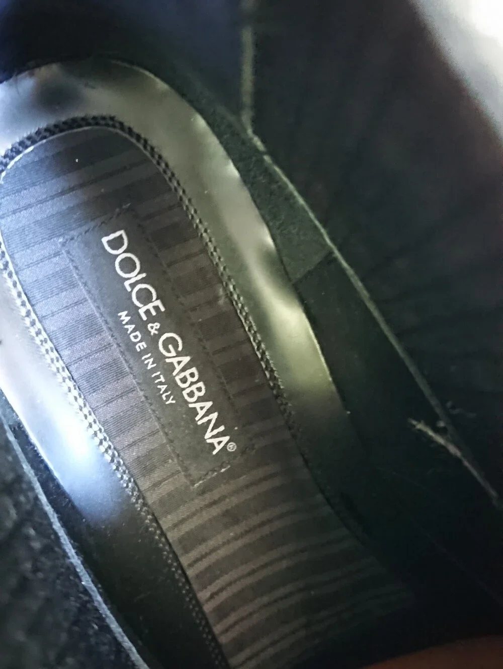 Dolce & Gabbana polished ankle boots in dark gray size 9-9.5